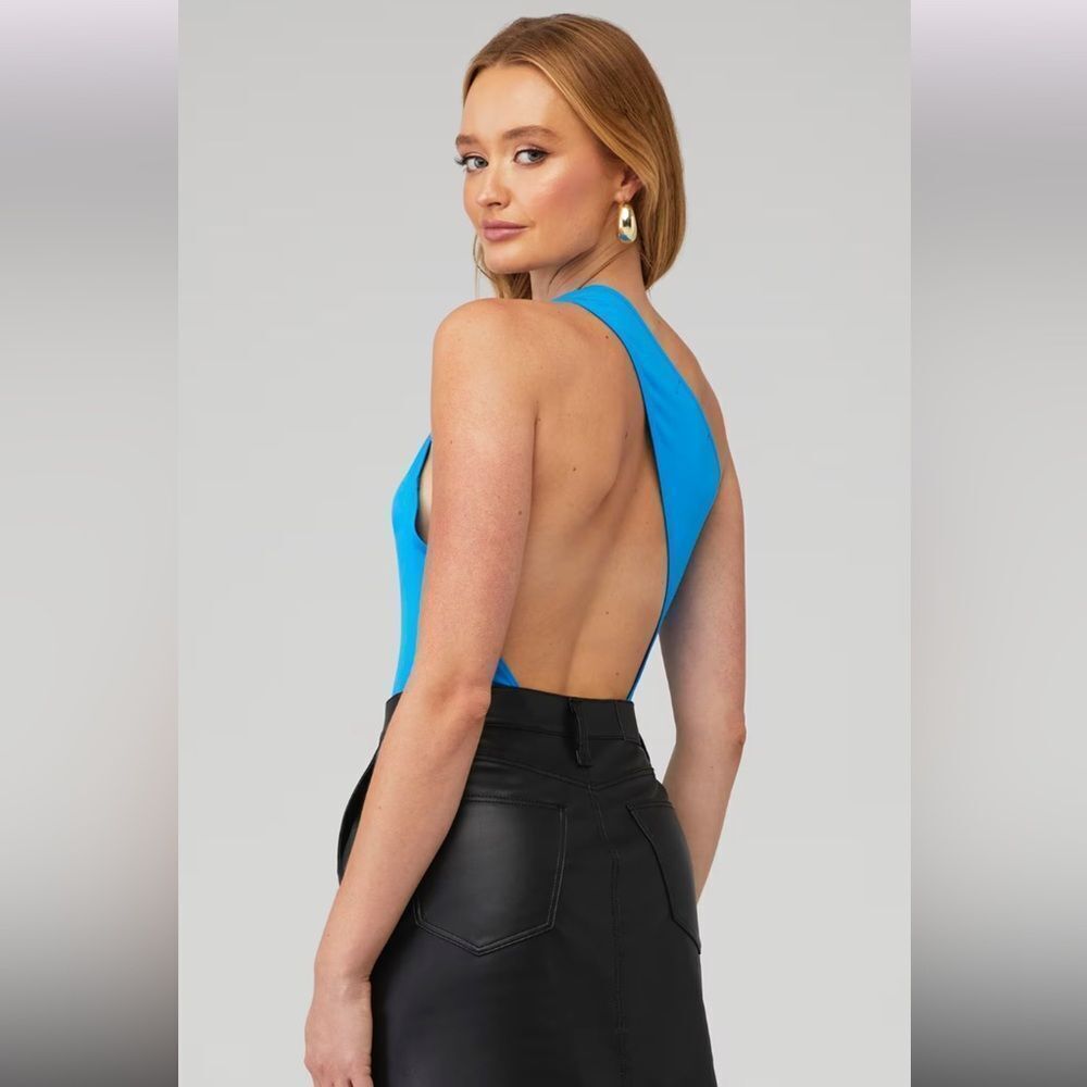Ow Collection Women's Ezra Cut Out Back Bodysuit in Brilliant Blue Size Medium